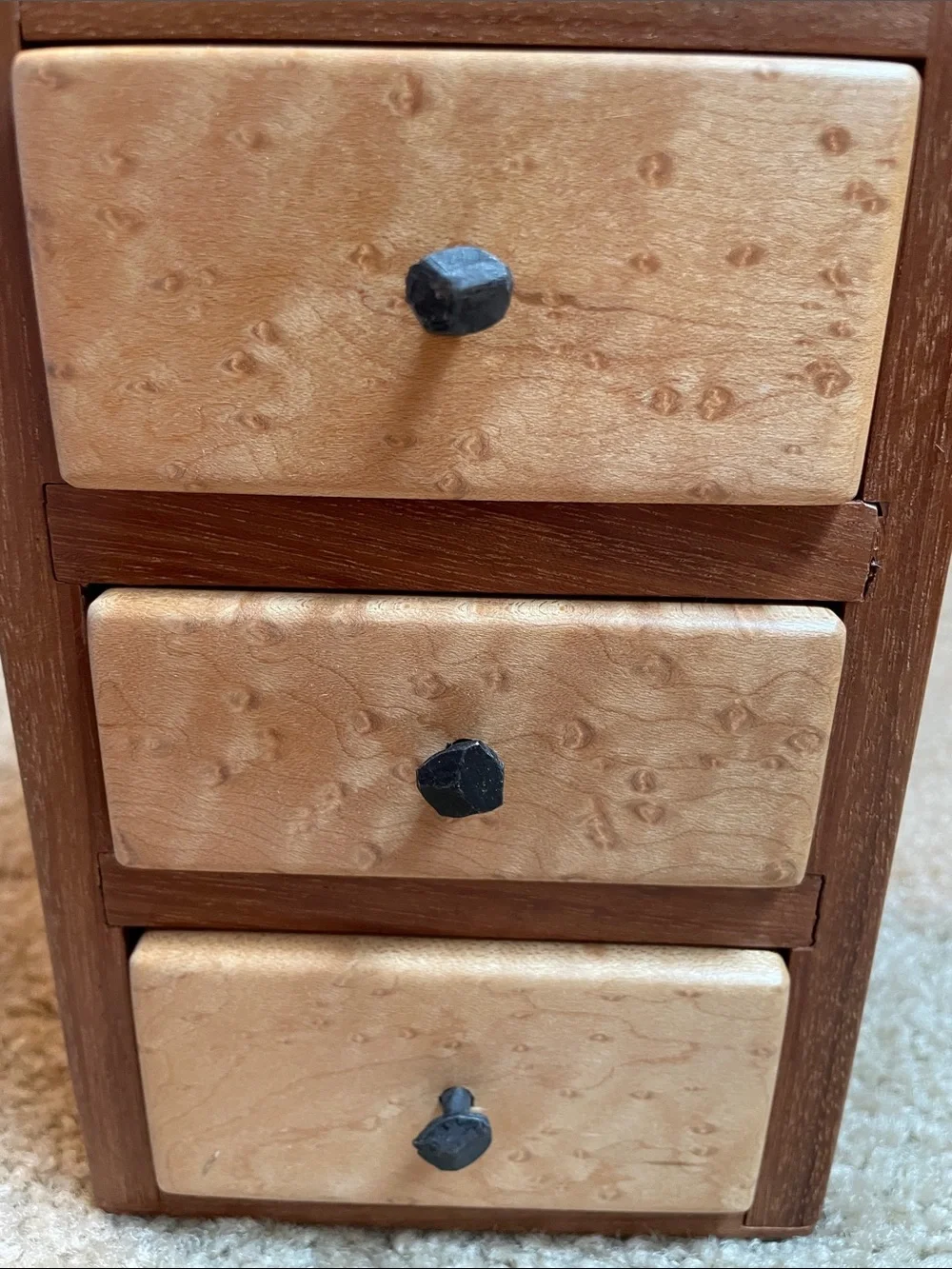 Wooden 3-Drawer Jewelry Organizer